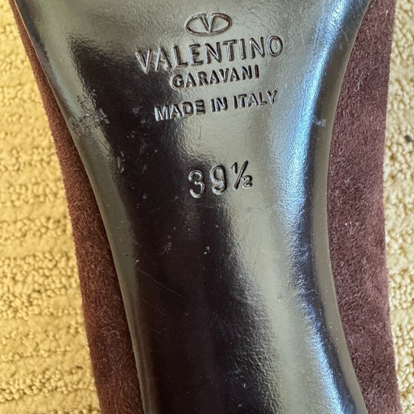 Valentino Garavani | Brown Suede Stiletto Pumps w/ Leopard Heels | Size US 8.5 - Picture 4 of 5